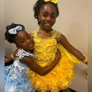 Bright yellow cupcake pageant dress 6t